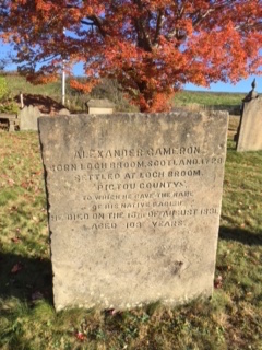 Alexander Cameron gravestone at Durham Cemetery