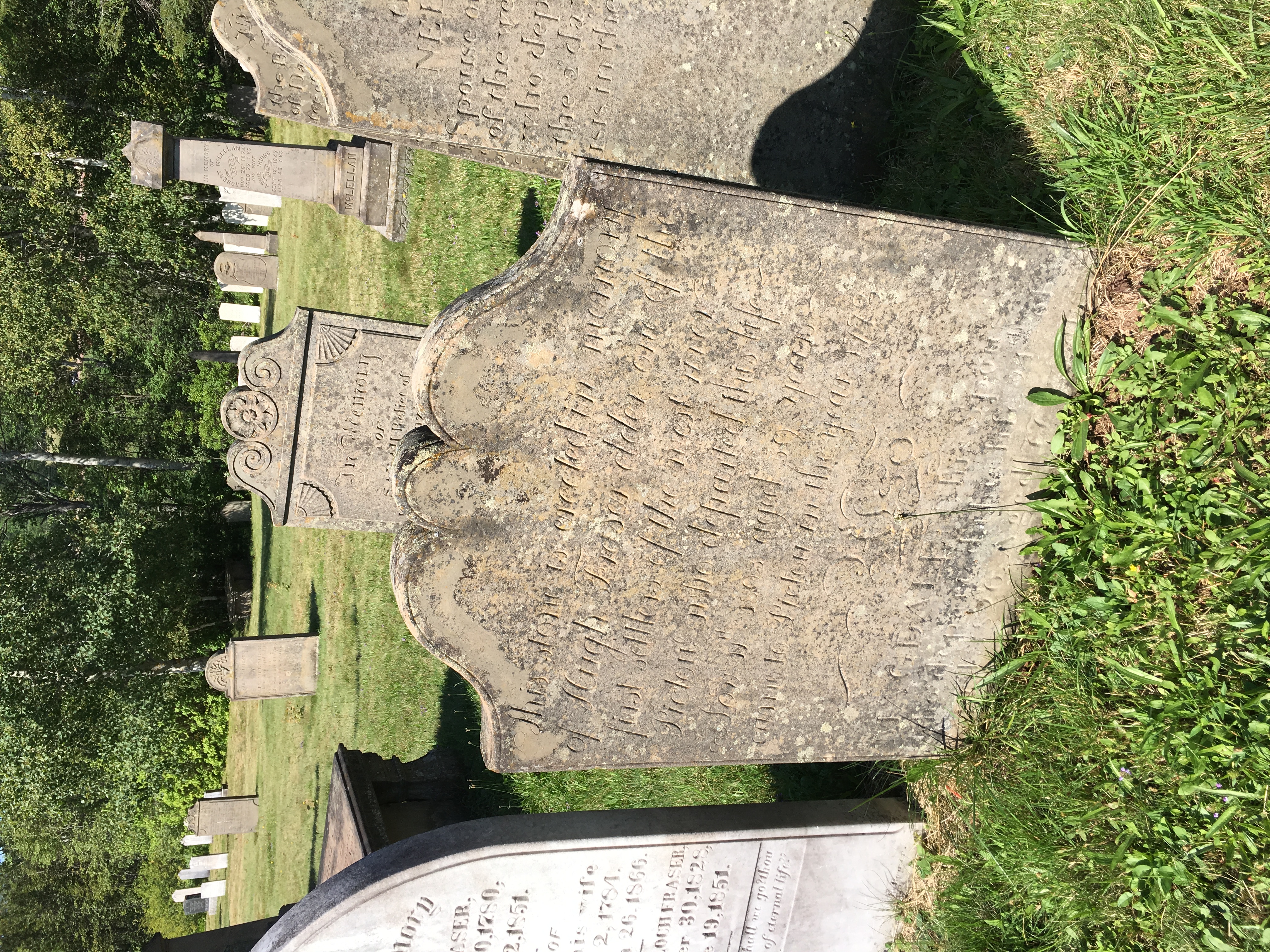 Hugh Fraser gravestone at Durham Cemetery