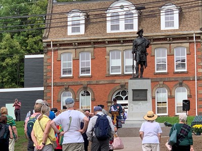 Restored Highlander monument, Market Square, Pictou